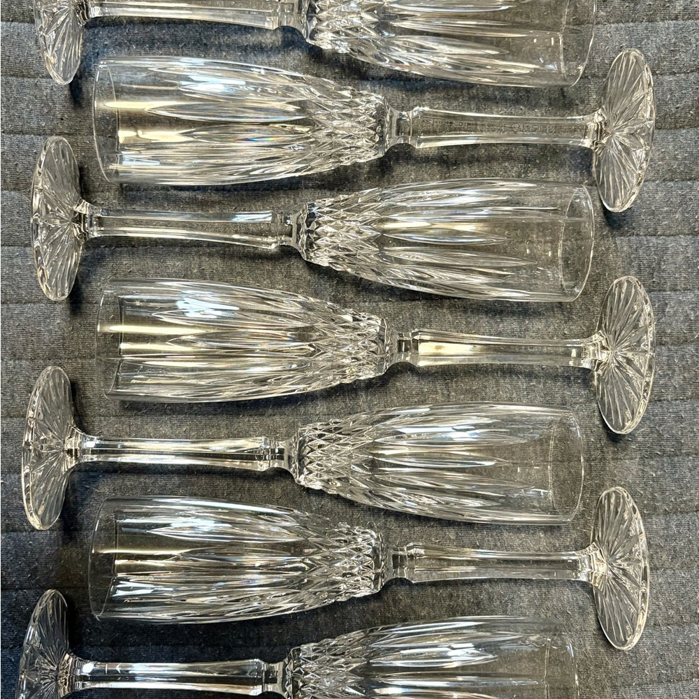 Elegant Vintage Mikasa Crystal Champagne Flutes and crystal bowl